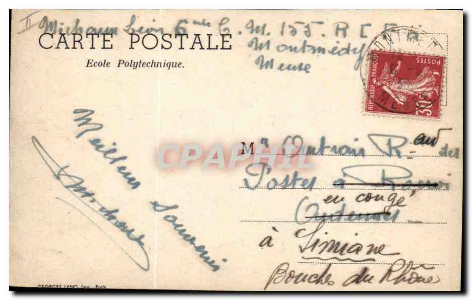 CPM Militaria Ecole Polytechnique — Rückseite