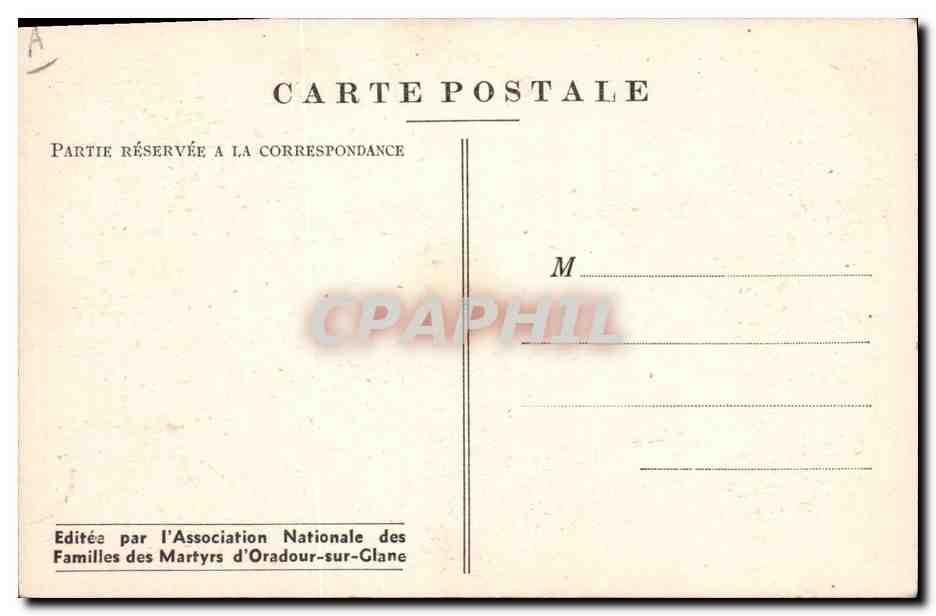 CPM Militaria Oradour sur Glane Dans le Bourg Route du cimetiere — Rückseite