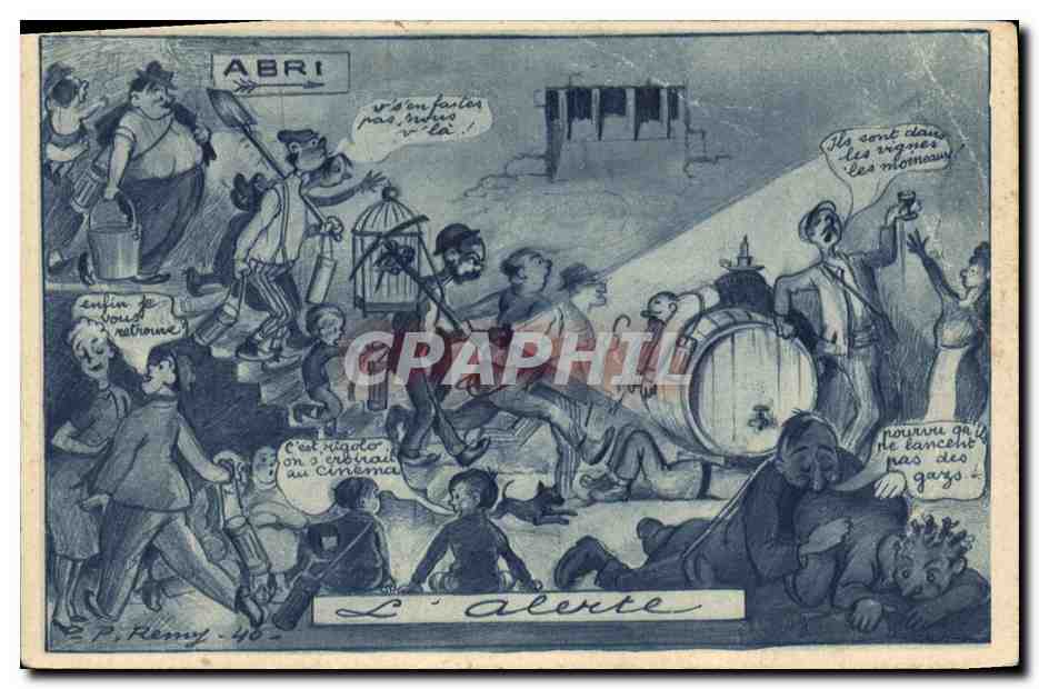 L'alerte — caricature satirique — P. Remy, n° 40 - Recto
