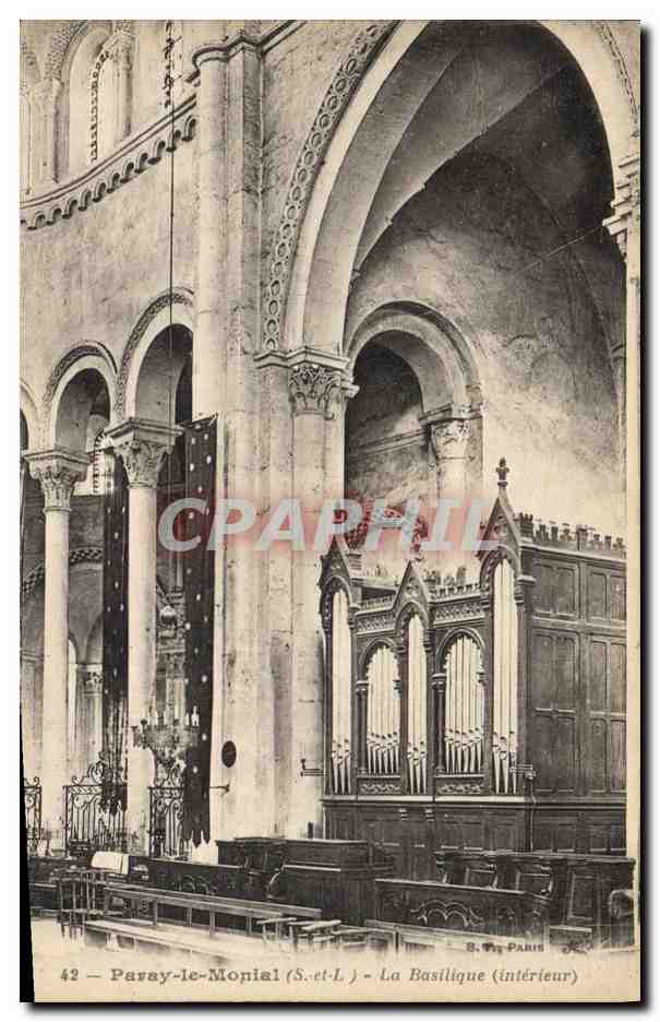 CPA Orgue Paray le Monial La basilique Interieur