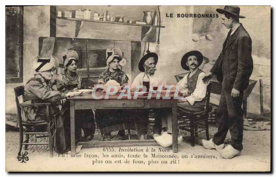 CPA Folklore Le Bourbonnais Invitation a la noce Mariage 