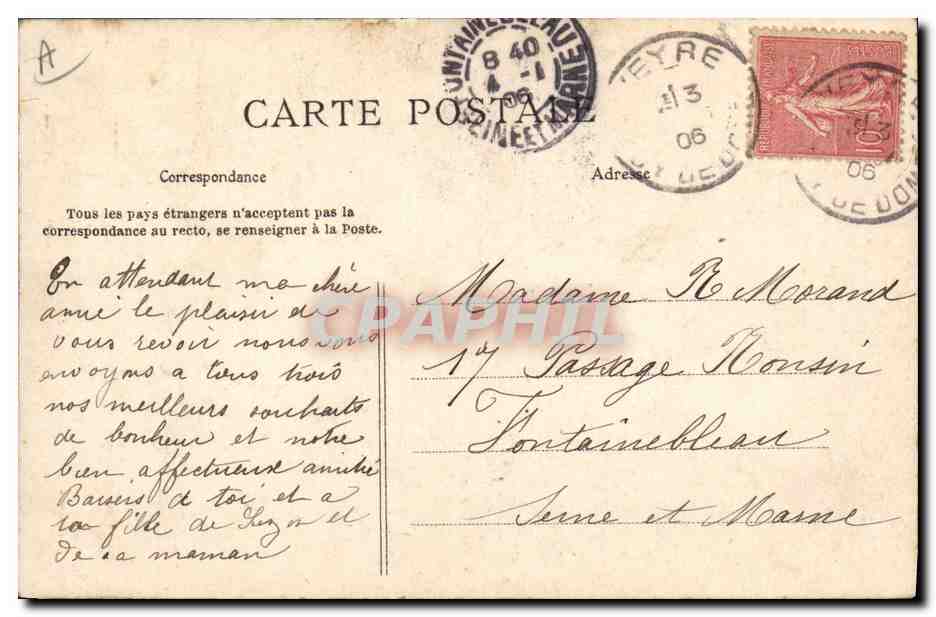 CPA Folklore Auvergne La Bourree  — Verso