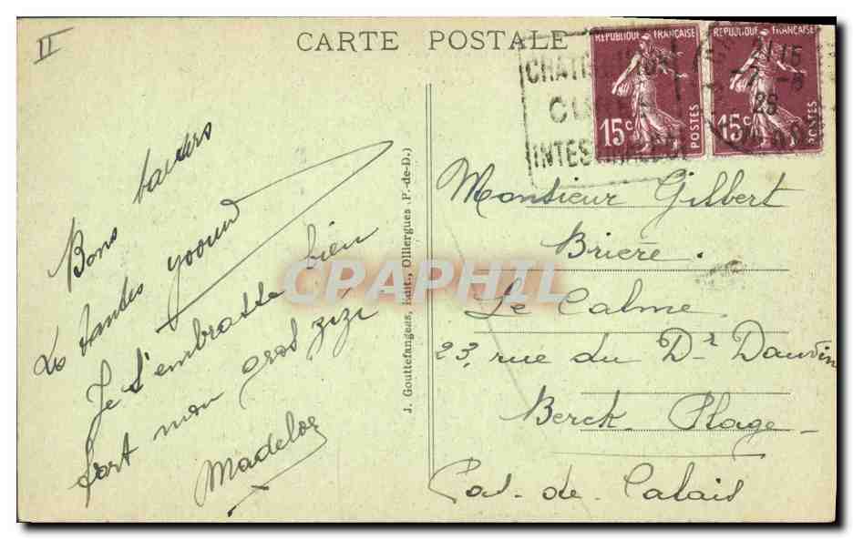 CPA Folklore Auvergne  — Verso