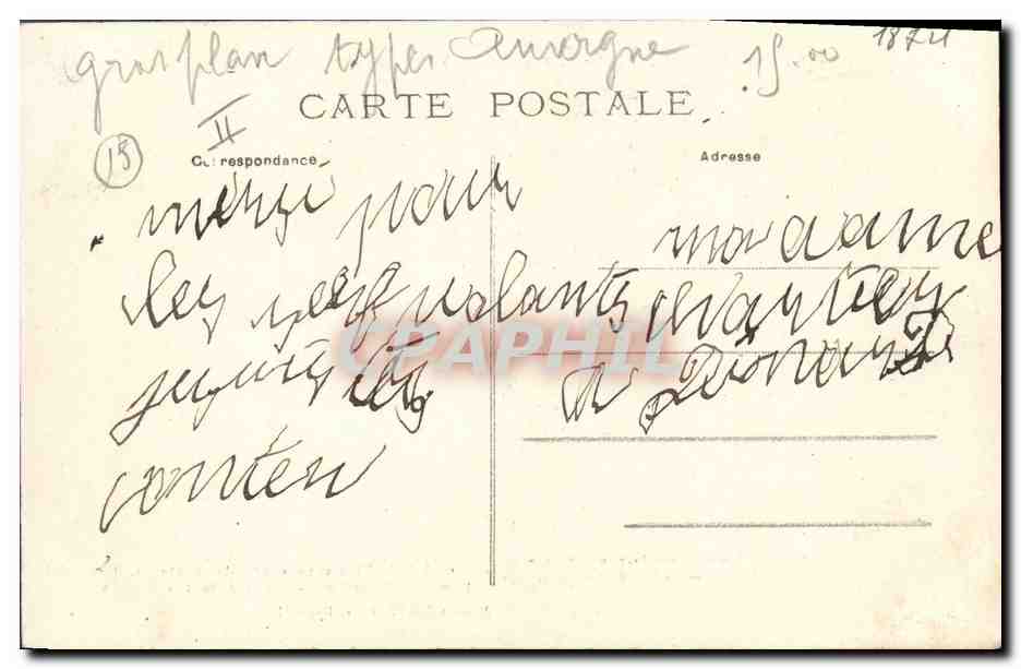 CPA Folklore Auvergne  — Verso