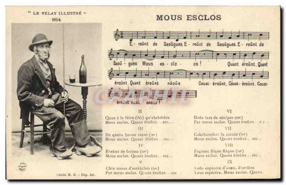 CPA Folklore Le Velay Mous Esclos 