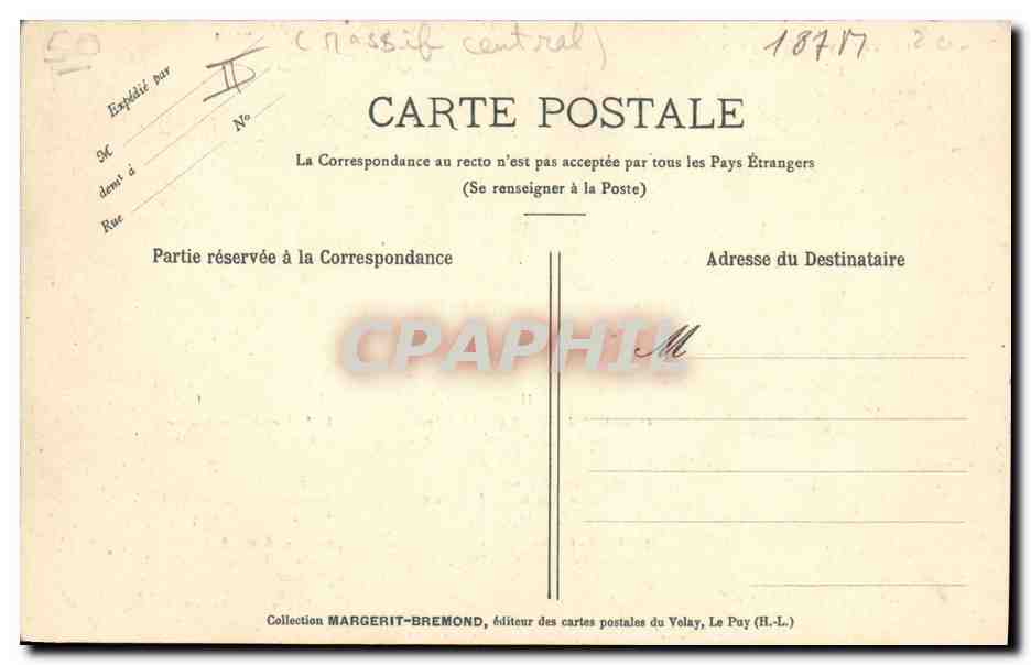 CPA Folklore Le Velay Mous Esclos  — Verso