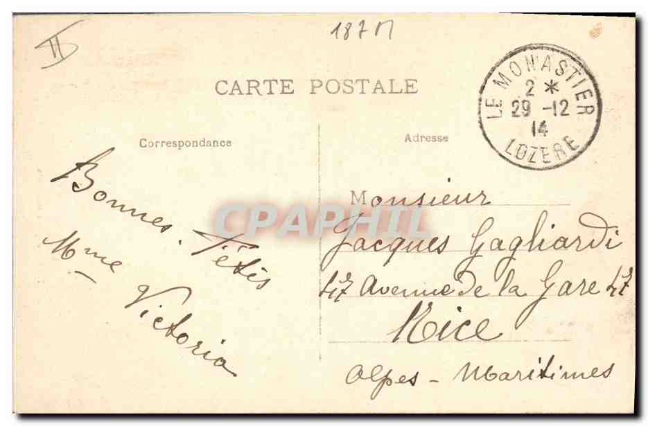 CPA Folklore Auvergne Joyeux moments  — Verso