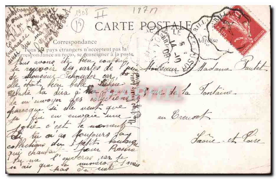 CPA Folklore Auvergne Retour des champs  — Verso