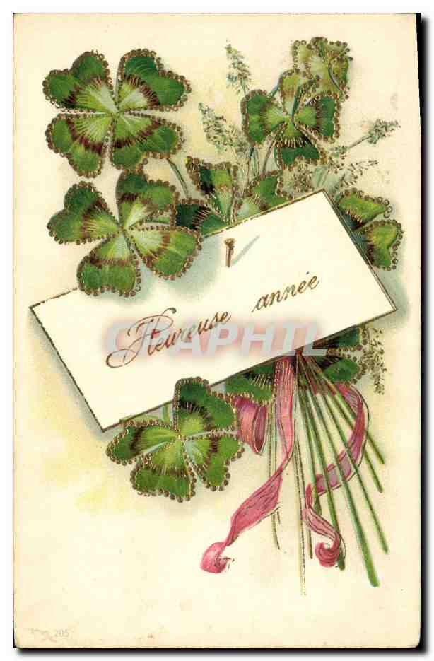 CPA Fantaisie Fleurs Trefles