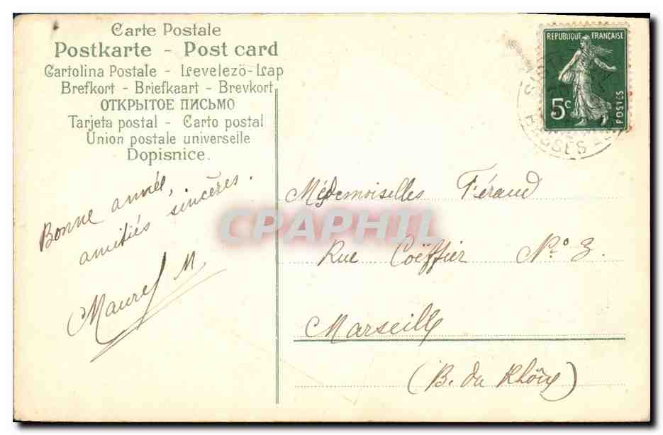 CPA Fantaisie Fleurs Trefles — Verso