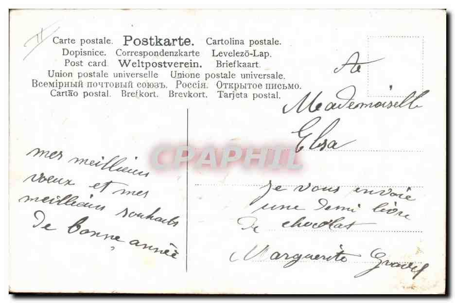 CPA Fantaisie Fleurs  — Back