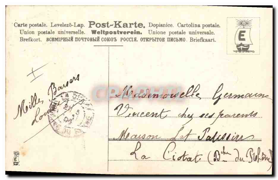 CPA Fantaisie Fleurs Muguet — Rückseite