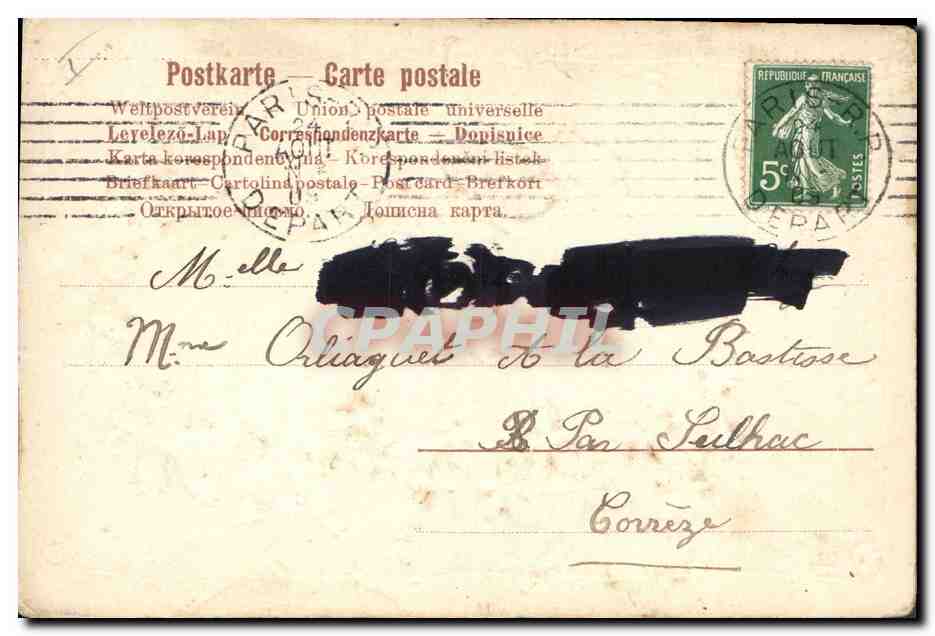 CPA Fantaisie Fleurs  — Verso