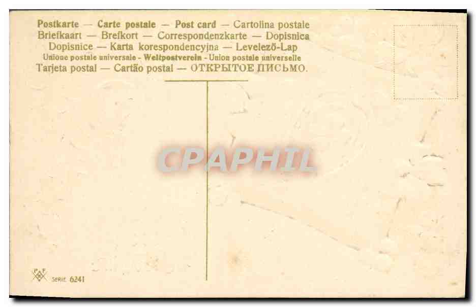 CPA Fantaisie Fleurs Fer a cheval Trefles — Verso
