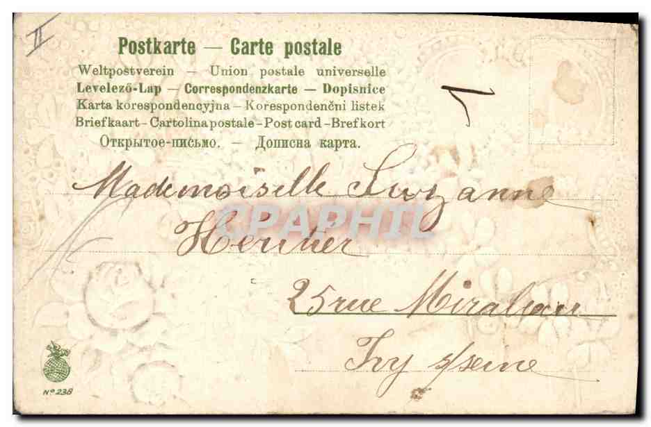 CPA Fantaisie Fleurs  — Verso