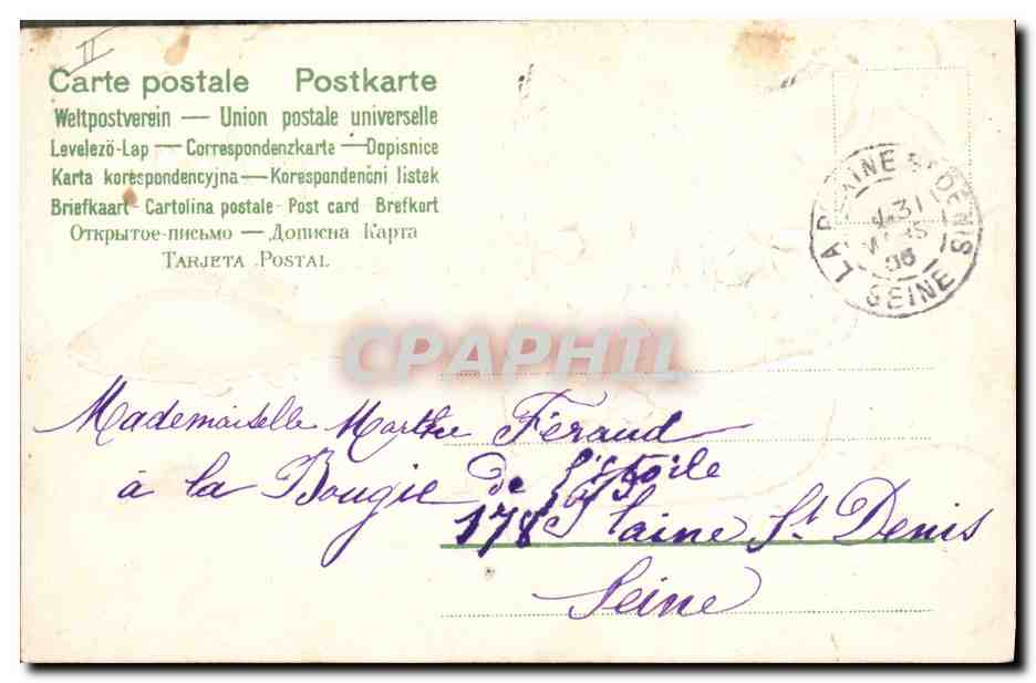 CPA Fantaisie Fleurs Poisson 1er Avril — Verso