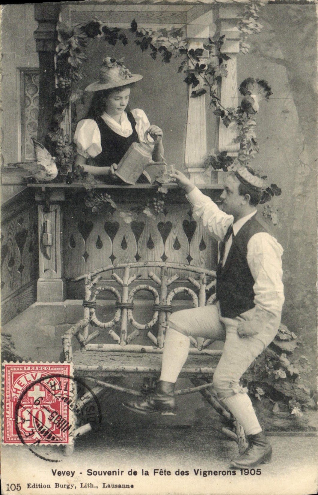 CPA Vin Vendanges Vevey Souvenir de la Fete des vignerons 1905