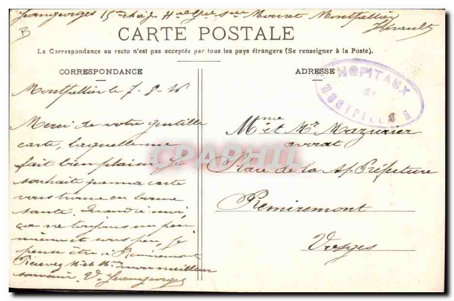 CPA Vin Vendanges Manifestation viticole de Montpellier 9 juin 1907 A bas la fraude — Rückseite