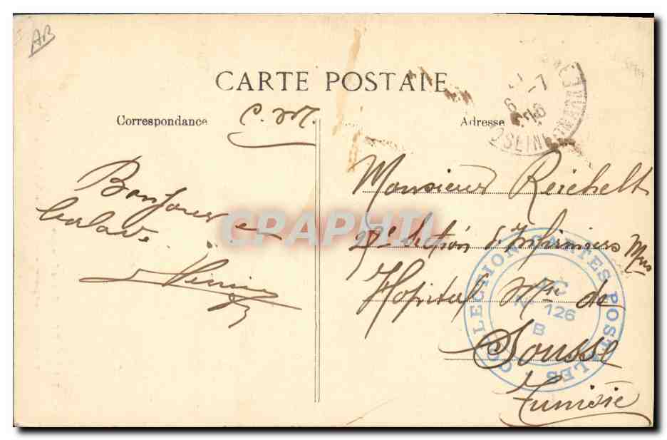 CPA Vin Vendanges Thomery Serres Salomon Grappe de Bicane — Rückseite