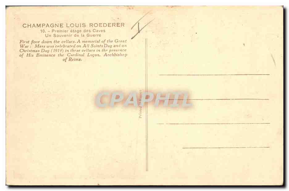 CPA Vin Vendanges Champagne louis Roederer Premier etage des caves  — Rückseite