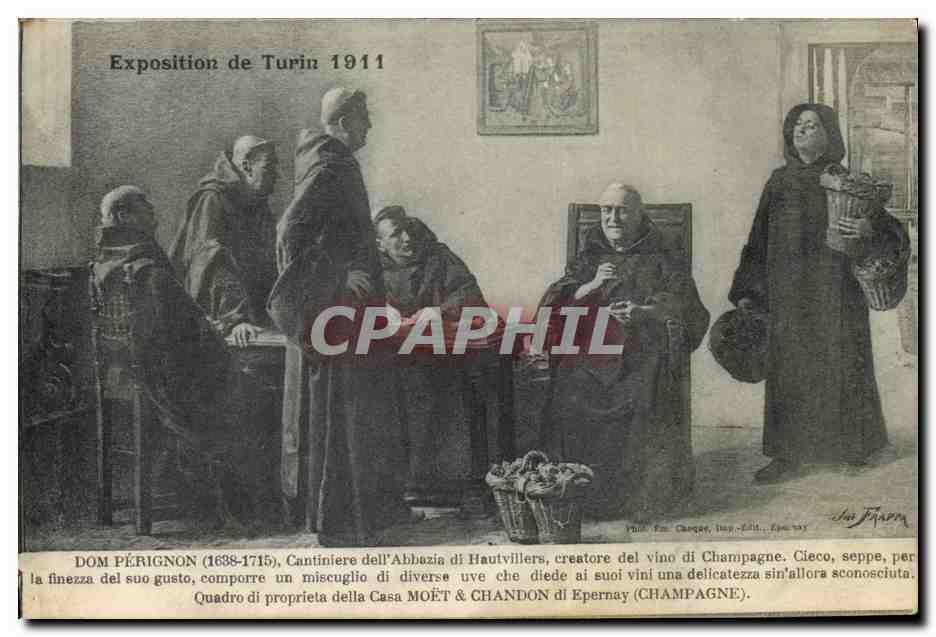 CPA Vin Vendanges Exposition de Turin 1911 Dom Perignon Champagne