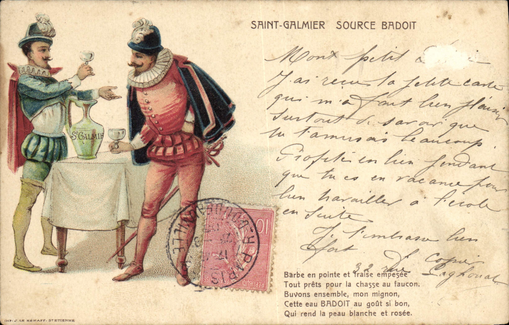 CPA Publicite Saint Galmier Source Badoit 