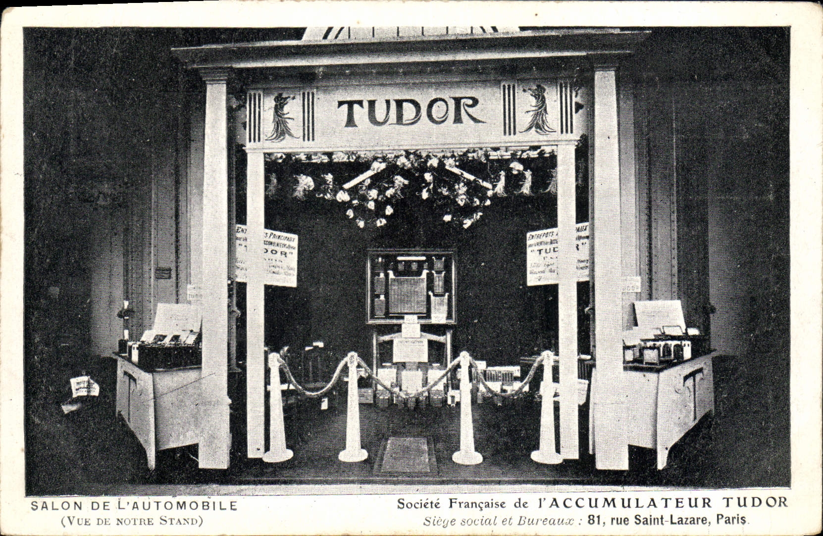 Salon de l'Automobile — Vue de notre Stand — Société Française de l'Accumulateur Tudor