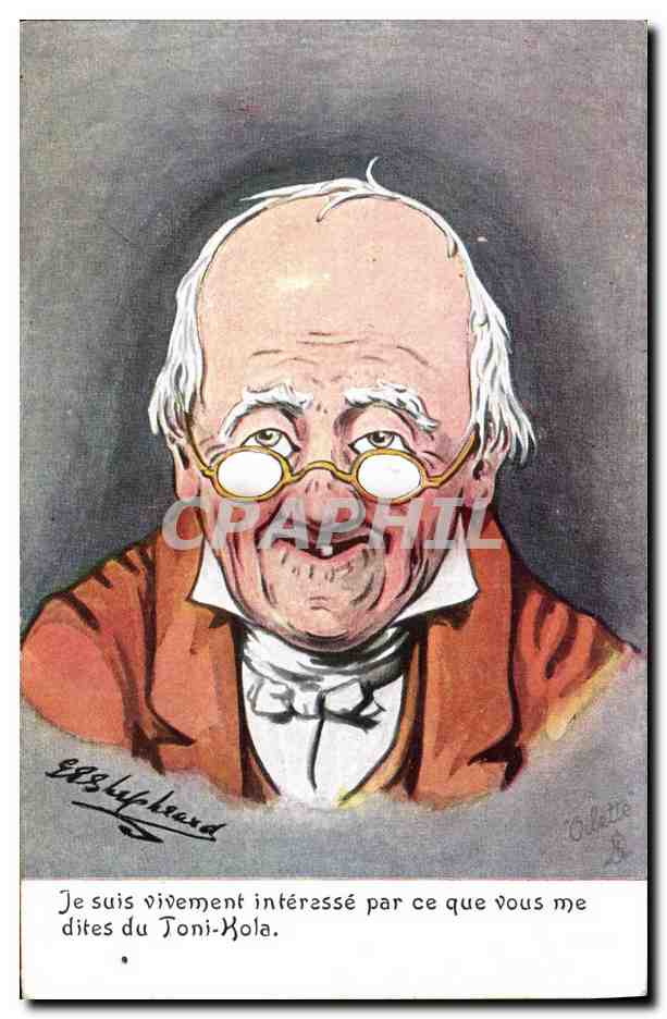 Caricature d'un homme âgé — Toni-Kola — éditeur Ollette, n° 3834