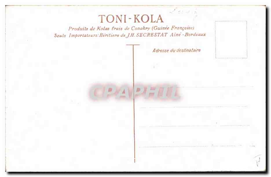 Caricature d'un homme âgé — Toni-Kola — éditeur Ollette, n° 3834 — Verso