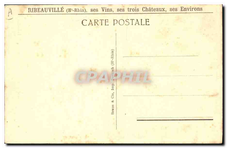 CPA Publicite Ribeauville Association des Viticulteurs d'Alsace Sylvaner Pinot Traminer Riesling — Verso