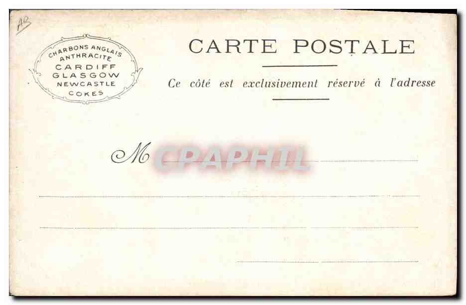 Deux enfants devant un feu de charbon — Charbons Anglais J. HUDSON & C° — Bordeaux — Achterkant