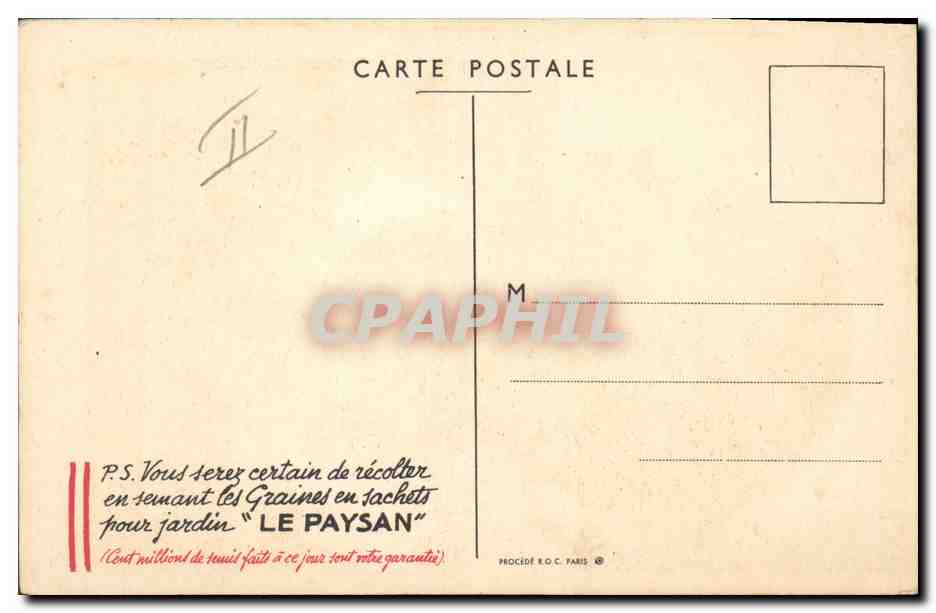 CPA Publicite Reine de Paris 1937 — Verso