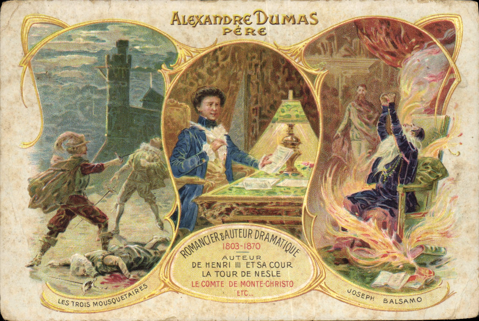 CPA Publicite Alexandre Dumas Les Trois Mousquetaires Joseph Balsamo Comte de Monte Christo