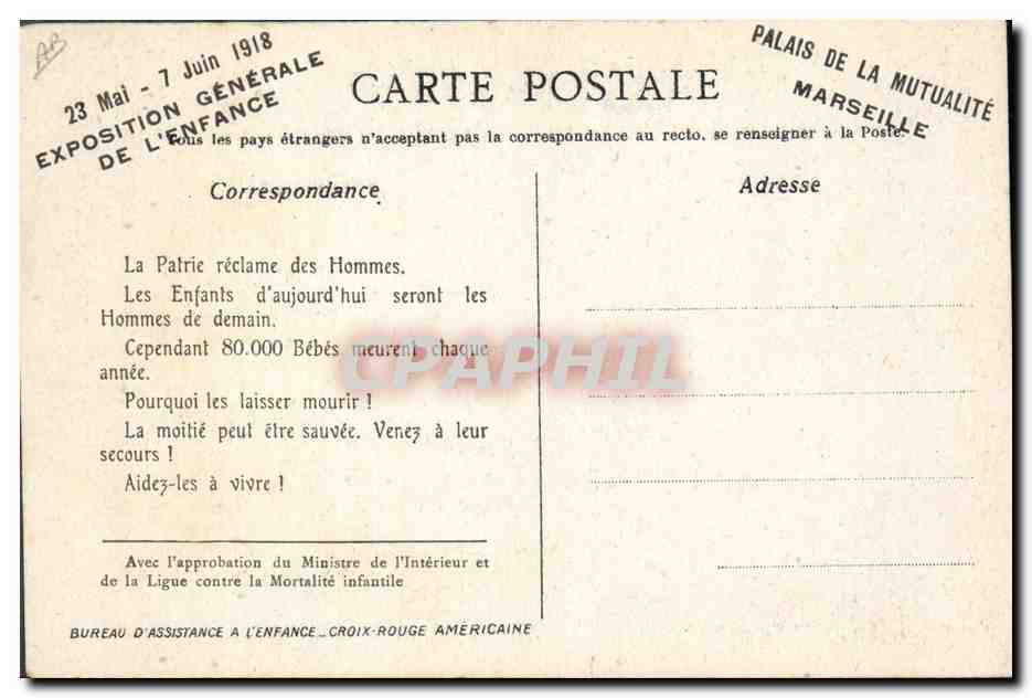 Bébés français — Les droits de l'homme et du citoyen 1889 — Imp. G. Bataille, Paris, N° 824 — Rückseite
