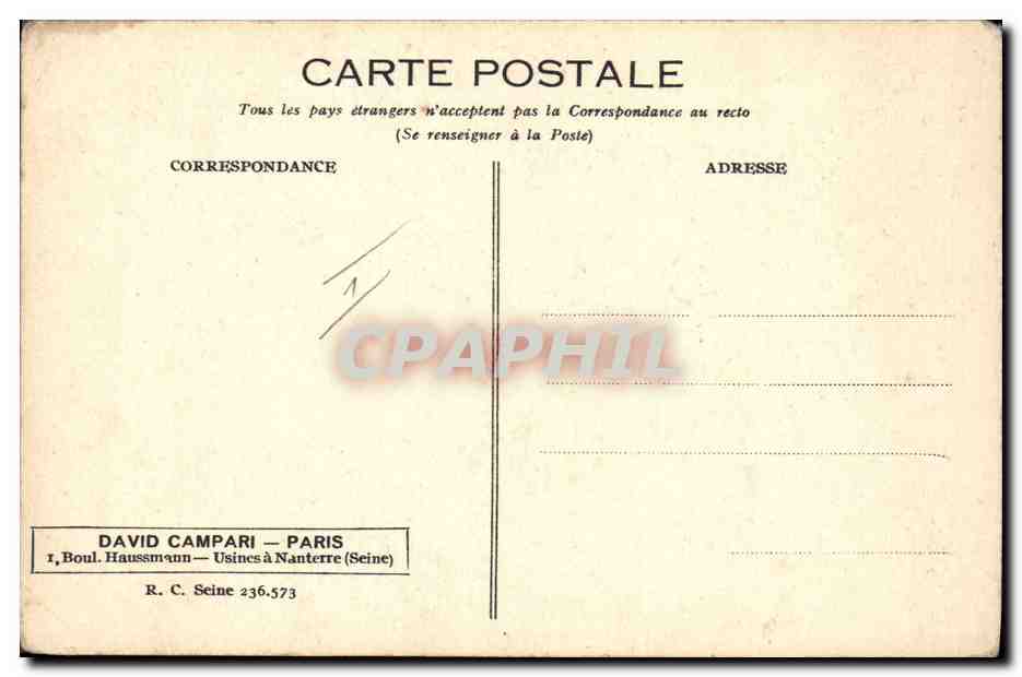 CPA Publicite Saint Granier David Campari Paris  — Rückseite