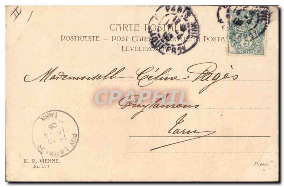 Femme et enfant — scène de vie — éditeur L. Boullet, n° 179 — Verso