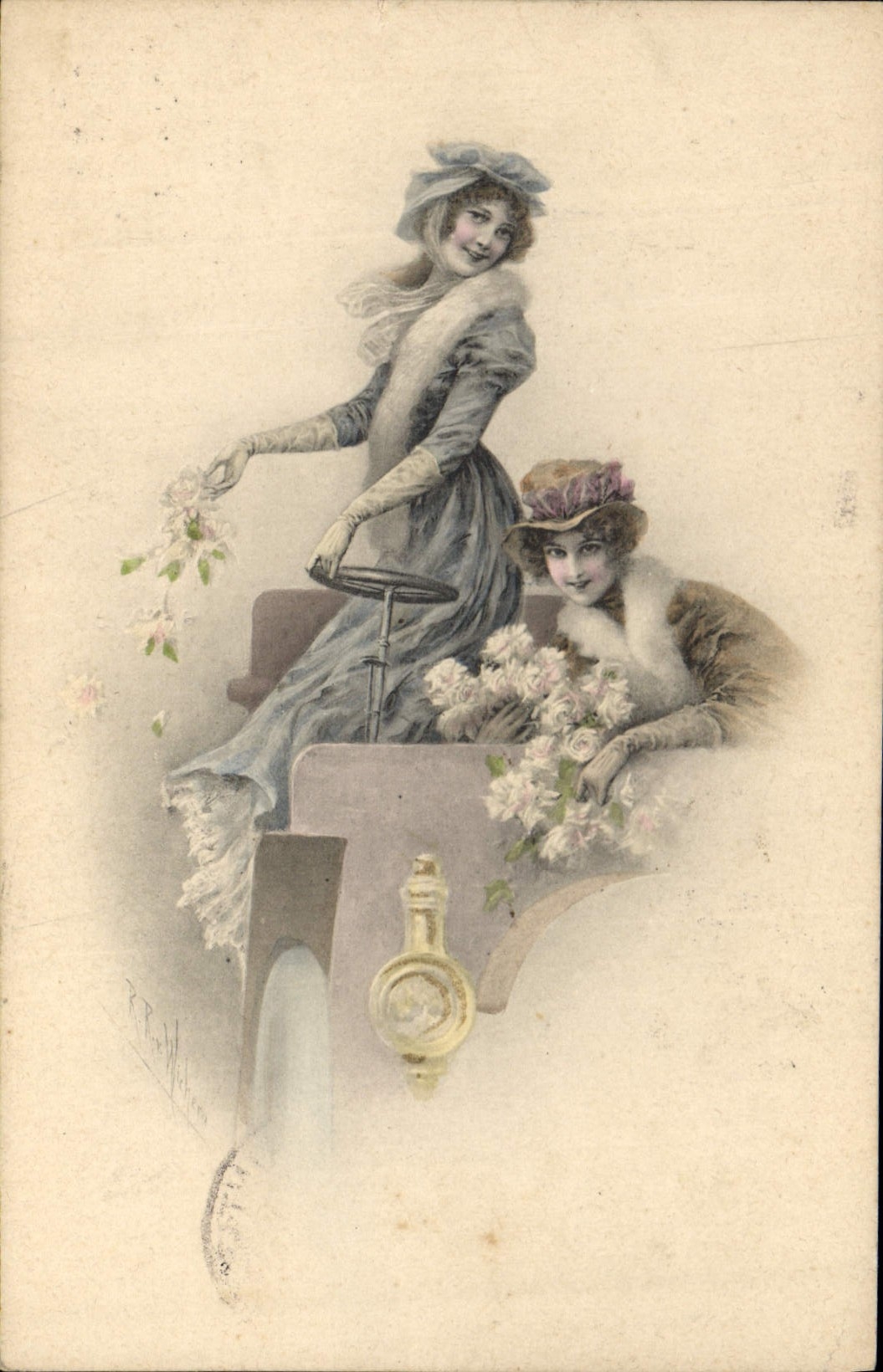 CPA Fantaisie Femmes Automobile 