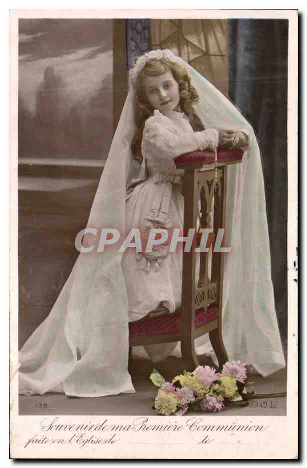 CPA Fantaisie Communion Enfant 