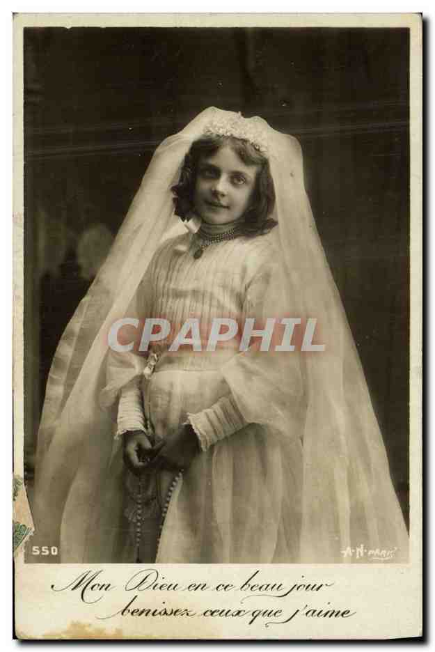 CPA Fantaisie Communion Enfant 