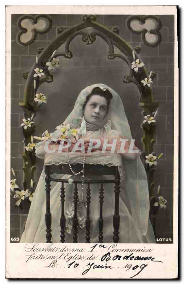 CPA Fantaisie Communion Enfant 