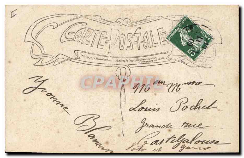 CPA Fantaisie Communion Enfant  — Verso