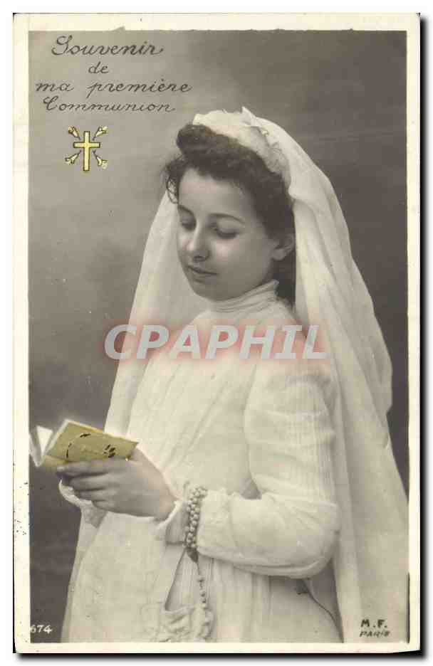 CPA Fantaisie Communion Enfant 