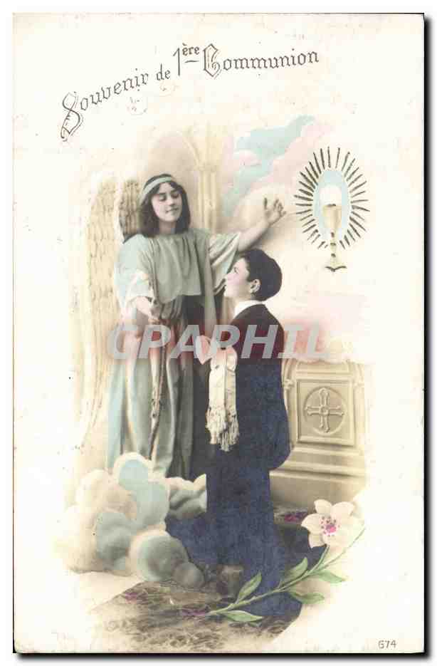 CPA Fantaisie Communion Enfant 