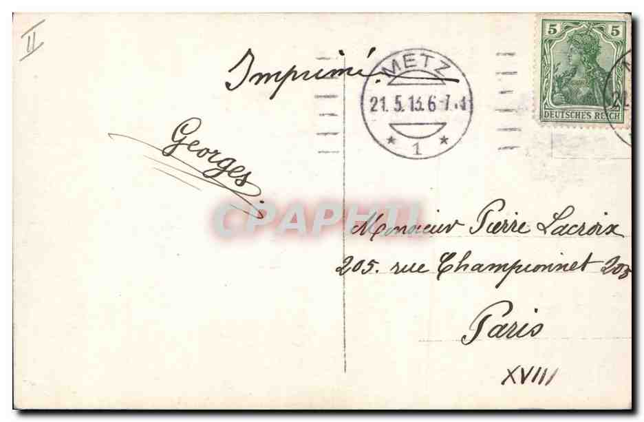 CPA Fantaisie Communion Enfant  — Rückseite