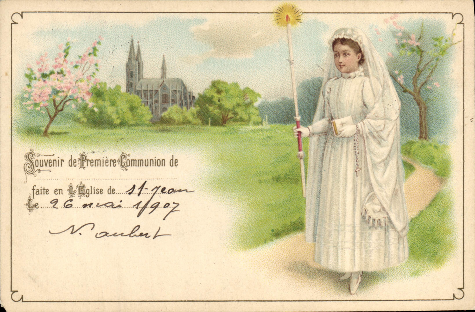 CPA Fantaisie Communion Enfant 