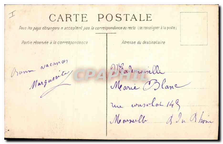 CPA Fantaisie Communion Enfant  — Verso