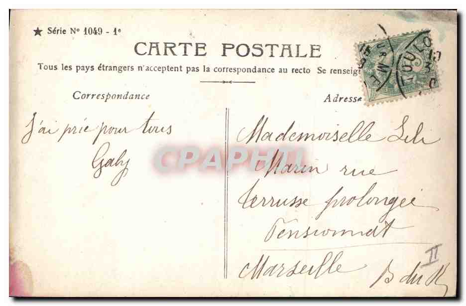 CPA Fantaisie Communion Enfant  — Rückseite