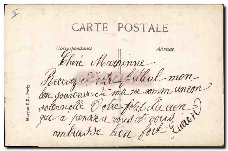 CPA Fantaisie Communion Enfant  — Verso