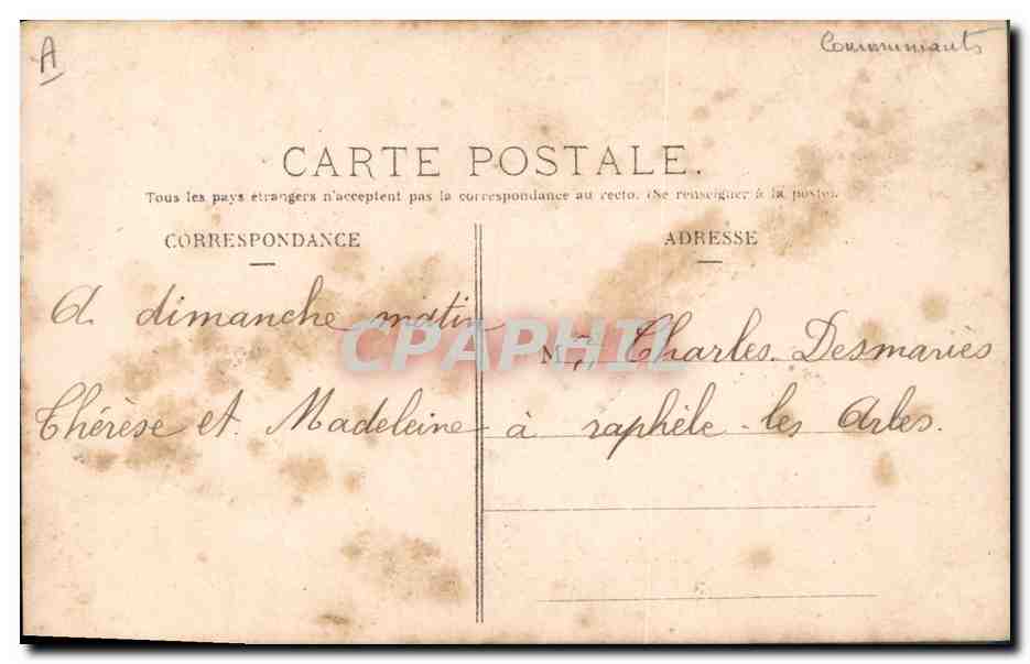 CPA Fantaisie Communion Enfant  — Rückseite