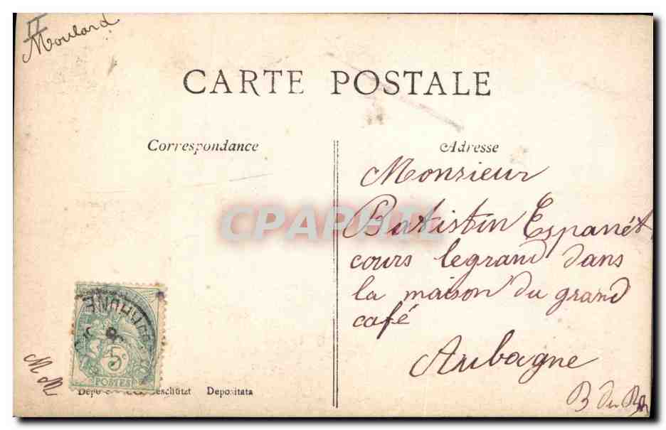 CPA Fantaisie Communion Enfant  — Verso